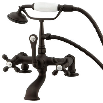 Kingston 7" Deck Mount Clawfoot Tub Faucet w/Hand Shower, Oil Rubbed Bronze