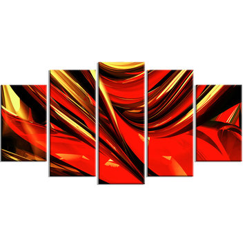 "Red Lava Ribbons" Canvas Painting