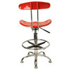 Scranton & Co Drafting Chair in Red and Chrome