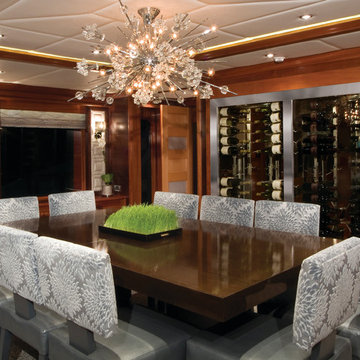 Vinotemp Custom Wine Cellar in Yacht Dining Room