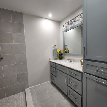 Closet transformed into additional bathroom!