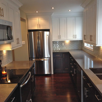 White and dark shaker kitchen