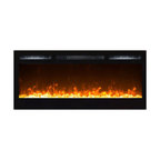 Lexington 35" Crystal Built-in Ventless Recessed Wall Mounted Electric Fireplace