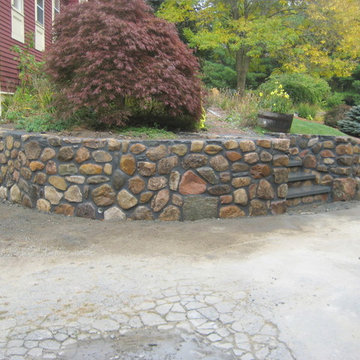 Fieldstone Retaining Walls w/ Bluestone Treads and Landings
