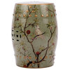 Stool FAMILLE ROSE Bird Floral Backless Colors May Vary Green
