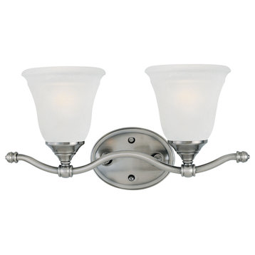 Harmony 2-Light Wall Lamp, Satin Pewter With White Marbled Glass