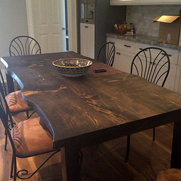 Live Edge Stained Spruce Kitchen Table