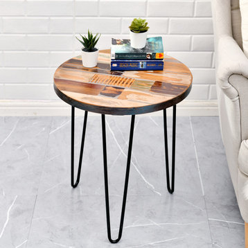Taylor Side Table Reclaimed Wood, Round