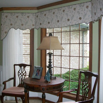 Dining Room Cornices with sheer panels
