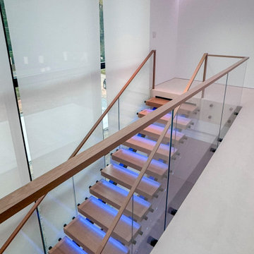 Project #126 | Contemporary Staircases with Integrated LEDs & Glass Railing