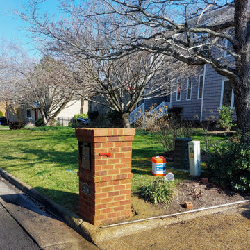Custom Design Column Mount Flat Top Brick Mailbox