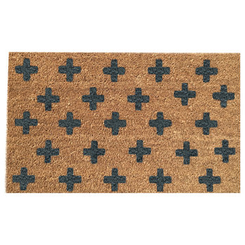 Hand Painted "Swiss Cross" Doormat, Troubled Times Gray