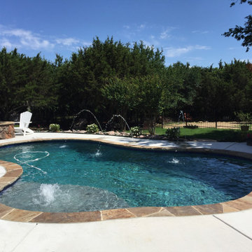 Freeform pool with country views