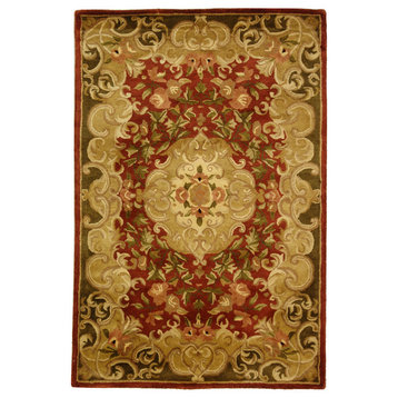 Safavieh Classic Collection CL234 Rug, Rust/Green, 2'6"x6' Half Circle