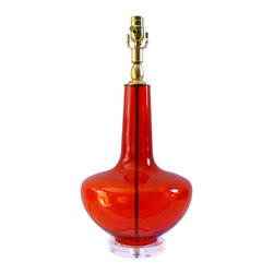 BLENKO STYLE RED GLASS LAMP - Table Lamps
