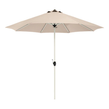 Montlake Fadesafe 9' Round Aluminum Patio Umbrella, Antique Beige