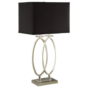 Benzara Well Designed Table Lamp With Aesthetic Base, Black/Gold