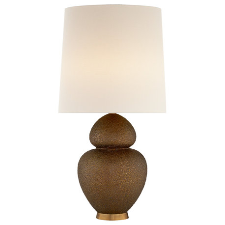 Michelena Table Lamp in Chalk Burnt Gold with Linen Shade