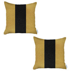 Set Of 2 Yellow And Black Center Pillow Covers Set Of 2 Yellow And Black Center Pillow Covers