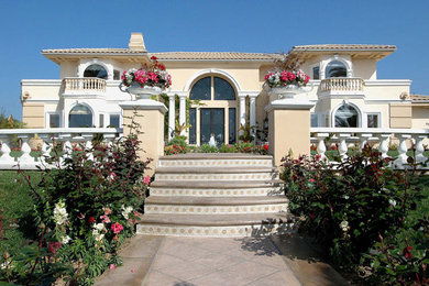 Example of a tuscan exterior home design in Santa Barbara