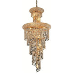 Elegant - Elegant Spiral 10-Light Gold Pendant Clear Royal Cut Crystal - This Spiral 10-LT Gold Pendant Clear Royal Cut Crystal from Elegant has a finish of Gold and fits in well with any Transitional style decor.
