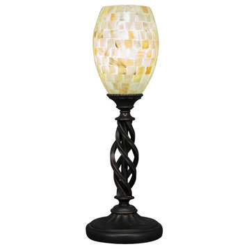 Elegante 1-Light Table Lamp, Ivory Glaze Seashell