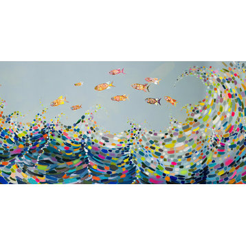 "Vivid Waves" Canvas Wall Art by Eli Halpin, 48"x24"