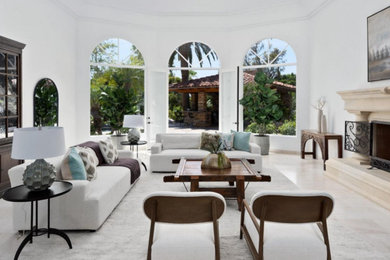 Inspiration for a large transitional open concept living room remodel in San Diego