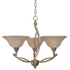 Toltec 273-BN-731 Brushed Nickel 3-Light Chandelier with 10" Frosted