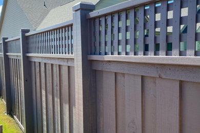 Beautiful Privacy Fence With Harbor Mist Stain Built By Summit Fence