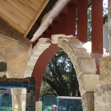 Notice slot in stone to fit stone lintel.