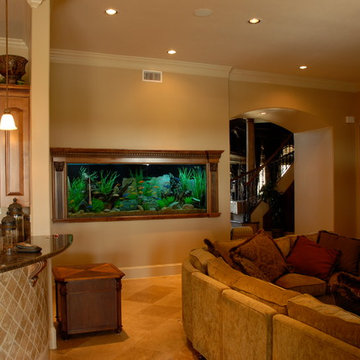 Built-in Aquarium with Detailed Millwork Frame