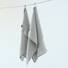 Set of 2 Stone Washed Linen Tea Towels Taupe