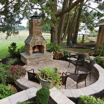 Outdoor Fireplace w/ EP Henry Cast Veneer Stone
