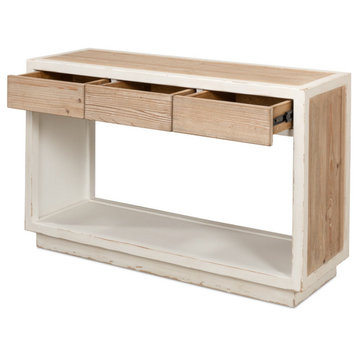 Connor Center Drawer Console Table With Storage 2 Tone Wood