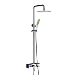 Rome Wall Mounted Chrome Shower Set with Digital Mixer - Showerheads And Body Sprays