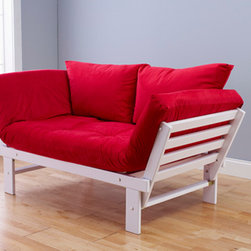Elite White Futon Lounger in Posh Pink - Sofas
