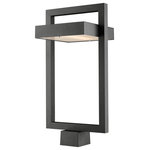 Z-Lite - 1 Light Outdoor Post Mount Fixture - Sleek And Contemporary Describe The Luttrell Collection Of Outdoor Fixtures. ItS Minimalistic Inspired Duel Rectangular Design Shows That Less Is Indeed Sometimes More Finishes Include Silver Or Black. All Fixtures Include The Latest In Long Life Led Energy Saving Technology.