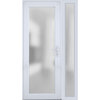 Exterior Prehungdoor Frosted Glass Manux 8102 White Silk Side Exterior