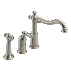 Delta Victorian&reg; Single Handle Kitchen Faucet with Spray - Kitchen Faucets