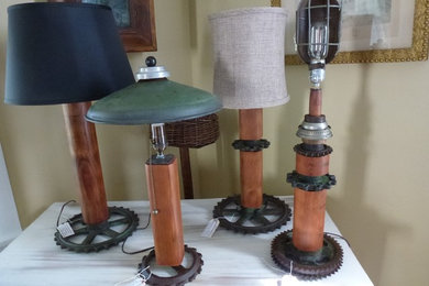 Industrial Lamps Created From Salvaged Items