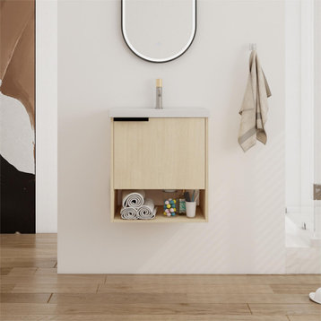 BNK Compact Wall-Mounted Bathroom Cabinet, Ideal for Small Spaces, 20 Inch