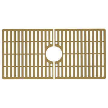 VIGO Silicone Bottom Grid for Kitchen Sink, Matte Gold, 33", Single Basin