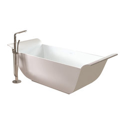 ADM Bathroom Design - ADM Curved Freestanding Bathtub, Glossy White, 76.8" - Bathtubs
