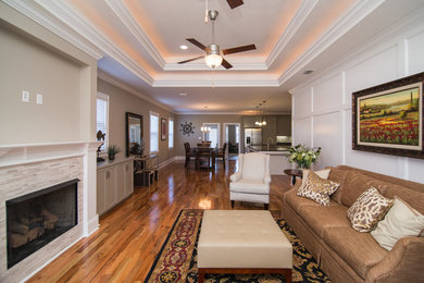 Example of a transitional living room design in Atlanta