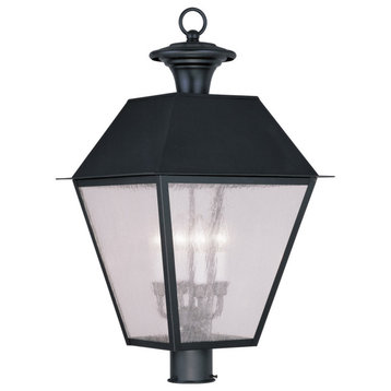 Livex 2173-04 4-Light Outdoor Post Lantern, Black