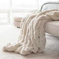 Mink Faux Fur Throw Ivory - Throws