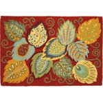 Company C - Foliage Chili Rug, 2'x3' - Sometimes you just need to put down your rake and marvel at Mother Nature's splendor. Create a cozy setting for any room with fanciful fall leaves scattered across a rich, chili-colored background. Imported.