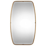 Uttermost - Uttermost 09145 Canillo Antiqued Gold Mirror - This Shaped Mirror Frame Is Forged From Rounded Metal Finished In A Heavily Antiqued Gold Leaf Featuring A Floating Beveled Mirror. May Be Hung Horizontal Or Vertical.