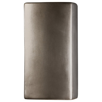 Ambiance Small Rectangle, Closed Top Wall Sconce, Antique Silver, Dedicated LED